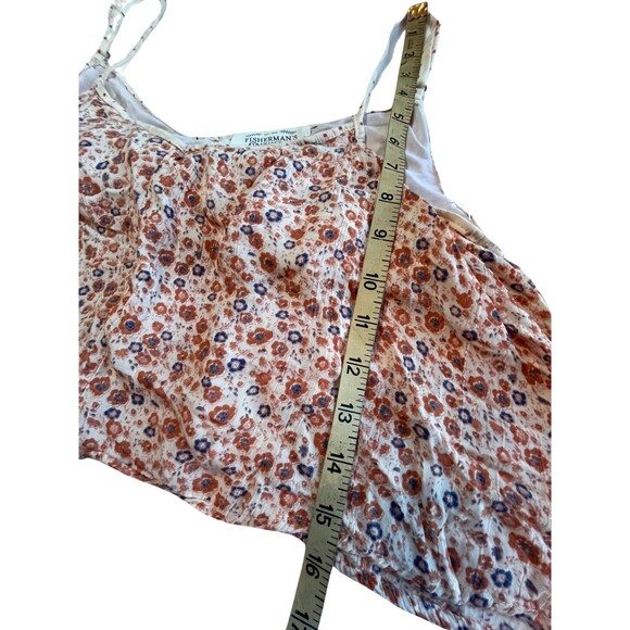 NWOT Fisherman's Daughter Floral Crop Top Tank‎ Strappy Orange Blue Boho Flowy M - Picture 5 of 13